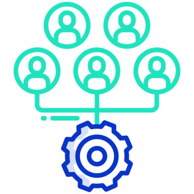 takım çalışması beyaz arkaplanda basit vektör simgesi