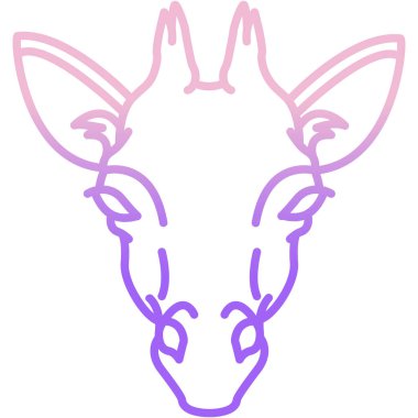 Zürafa ikonu. Basit vektör zürafa çizimi.