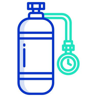 Oksijen silindir simgesi beyaz arka plan üzerinde