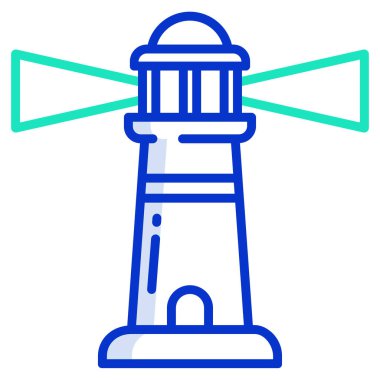 deniz feneri web simgesi, vektör illüstrasyonu