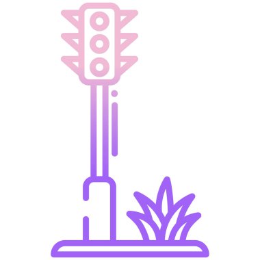 trafik ışığı basit simgesi, vektör çizim