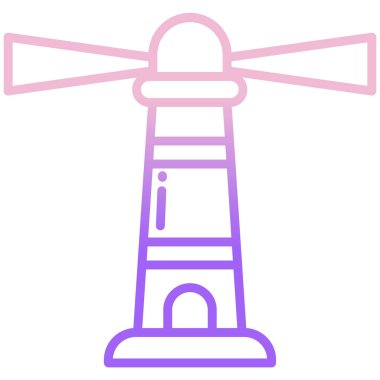 deniz feneri web simgesi, vektör illüstrasyonu