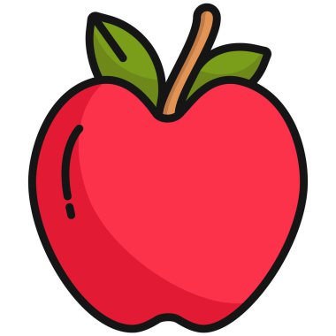 Elma. Web simgesi basit illüstrasyon