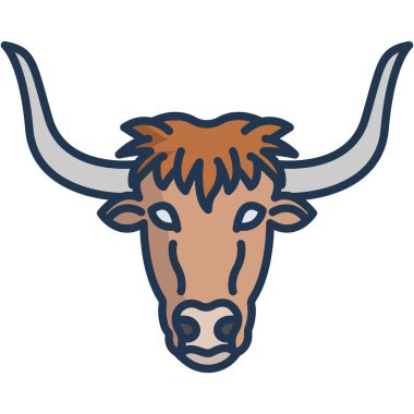 Boğa kafası ikonu. vektör illüstrasyonu