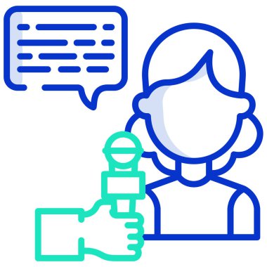 El ele tutuşan mikrofon, vektör illüstrasyonu