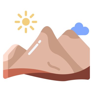 Dağ. Web simgesi vektör illüstrasyonu