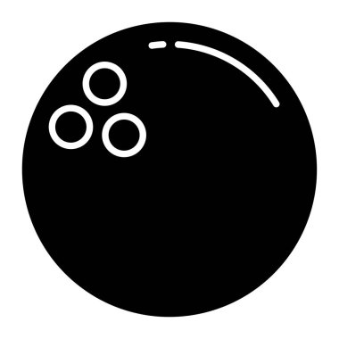 Bowling topu ikonu. Web için bilardo topu vektör simgelerinin basit çizimi