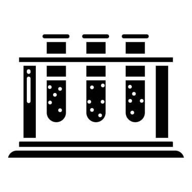 Test tüpü simgesi. Beyaz arkaplanda izole edilmiş web tasarımı için laboratuvar matara vektör simgelerinin basit çizimi