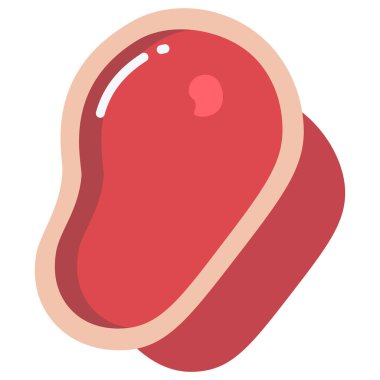 Biftek. Web simgesi basit illüstrasyon