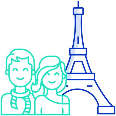 çift turist ve seyahat ikonu vektör illüstrasyon tasarımı