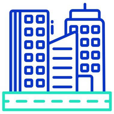 Bina. Web simgesi basit illüstrasyon