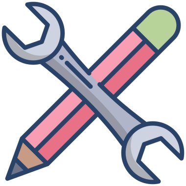 Araçlar basit simgesi, vektör çizim