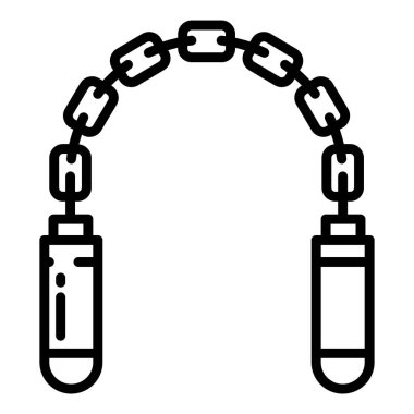 Mınçıka simgesi, Nunchaku 'nun koyu renkli vektör çizimi