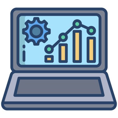 dizüstü bilgisayar simgesi, vektör illüstrasyonu