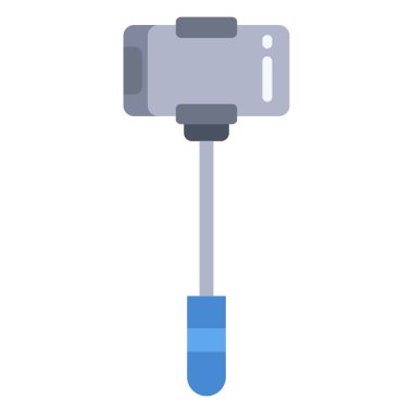 Beyaz arkaplanda basit selfie çubuğu simgesi