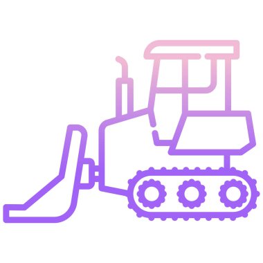 Kazı ikonu. Web için buldozer vektör simgelerinin özet çizimi