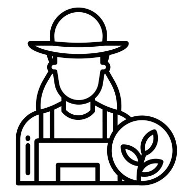 Şapkalı çiftçi ve kask vektör çizim tasarımı