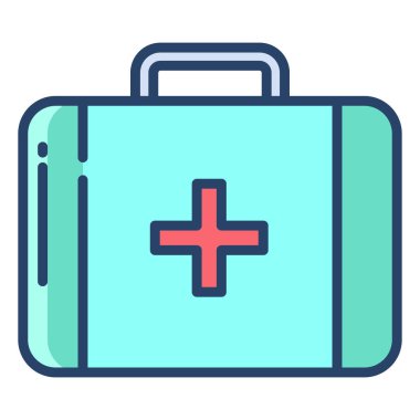 Basit vektör simgesi, yardım kutusunun illüstrasyonu