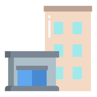 Bina. Web simgesi basit illüstrasyon