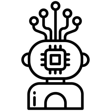 robot ağ simgesi, vektör illüstrasyonu