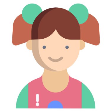 Kadın. Web simgesi basit illüstrasyon