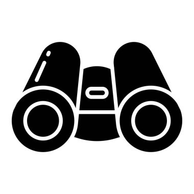 Web ve mobil uygulama tasarımı, turist logosu konsepti için beyaz arkaplanda izole edilmiş dürbün simgesi vektörü