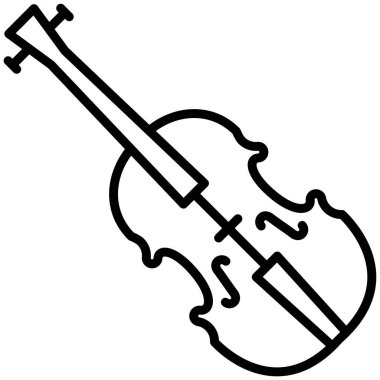 Keman basit simgesi, vektör illüstrasyonu