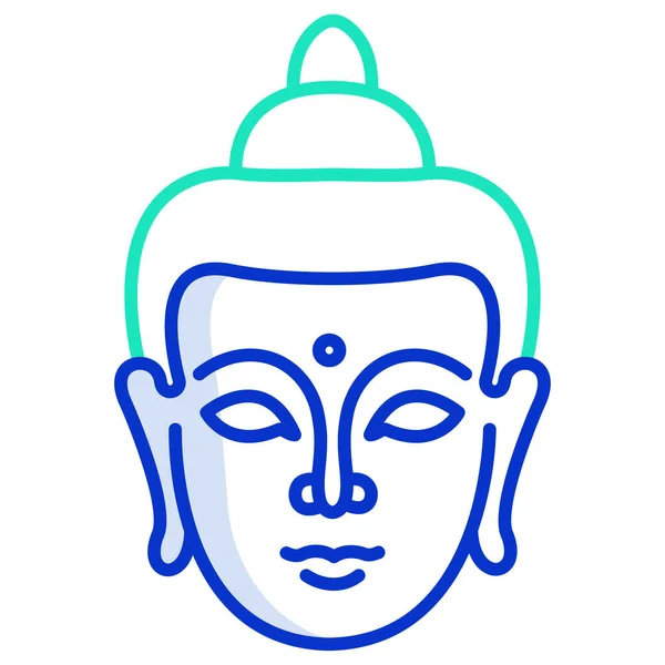 天田仏 仏頭のシンプルなイメージ ウェブ用のベクターアイコン — ストックベクタ