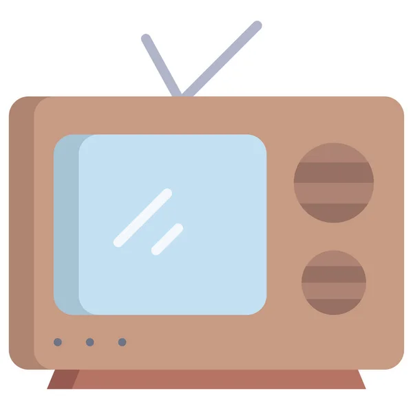 Televizyon Web Simgesi Basit Illüstrasyon — Stok Vektör