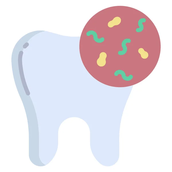 Illustrazione Vettoriale Della Cellula Batterica Sul Dente — Vettoriale Stock