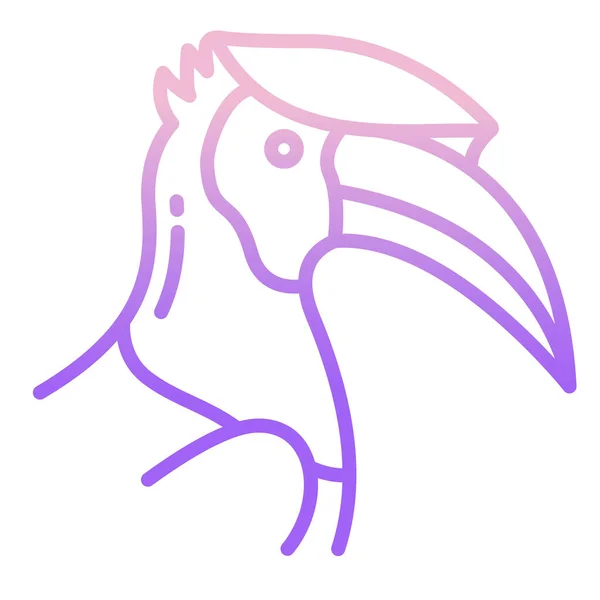 Vektorová Ilustrace Tropického Ptactva Hornbill — Stockový vektor