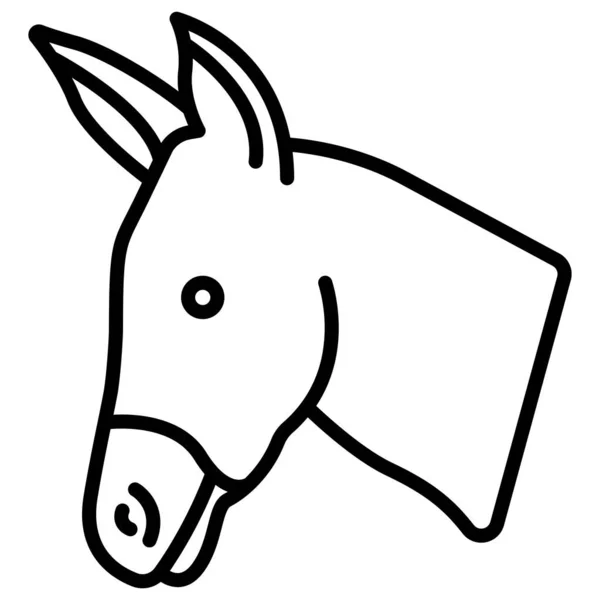 Vector Illustration Donkey — Stock Vector