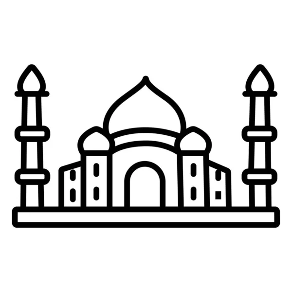 Taj Mahal Icona Semplice Illustrazione Vettoriale — Vettoriale Stock