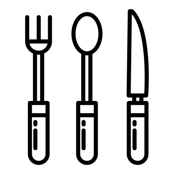 Cutlery Line Icon Vector Illustration — 스톡 벡터