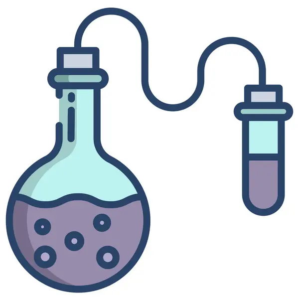 Chemical Experiment Icon White Background — Stock Vector