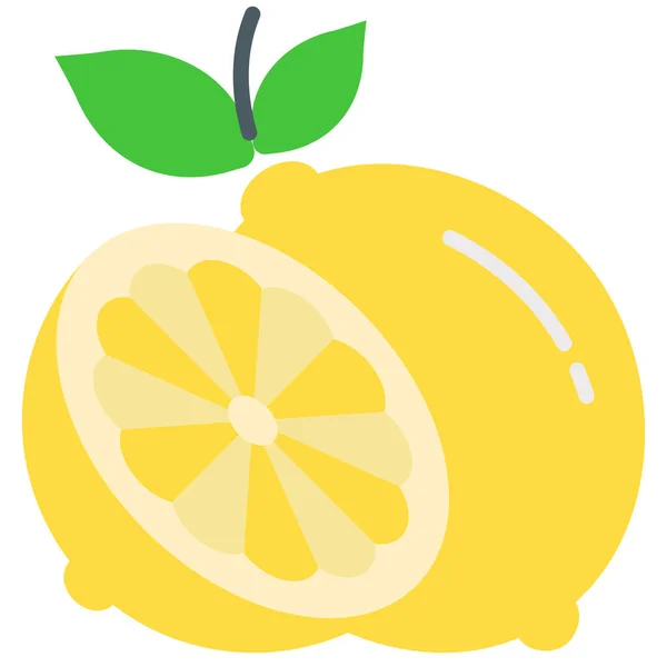 Lemon Ikon Web Ilustrasi Sederhana - Stok Vektor