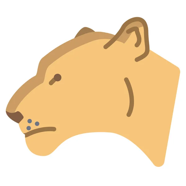Simple Vector Icon Illustration Lioness — Stock Vector