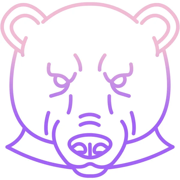 Vector Illustration Cute Purple Bear — Stock Vector