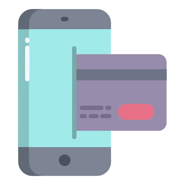 Ikona Płatności Mobilnych Płaska Konstrukcja Koncepcja Biznesowa Izolowana Ilustracja — Wektor stockowy