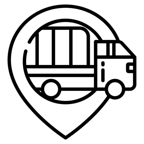 Ikona Samochodu Zarys Ilustracji Ikon Wektora Dostawy Ciężarówki Dla Sieci — Wektor stockowy