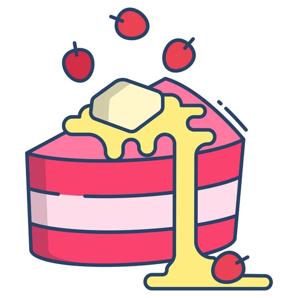 Taart Icoon Schets Illustratie Van Cake Vector Pictogrammen Voor Web — Stockvector