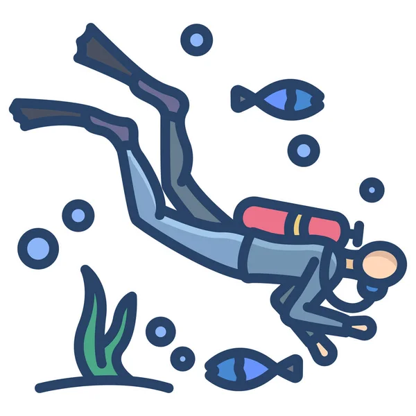 Fische Web Symbol Einfache Illustration — Stockvektor