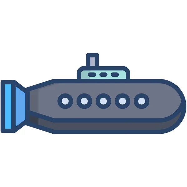 Jednoduchá Vektorová Ikona Ilustrace Ponorky — Stockový vektor