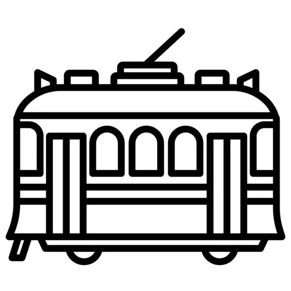 Straßenbahn Web Symbol Einfache Vektorillustration — Stockvektor