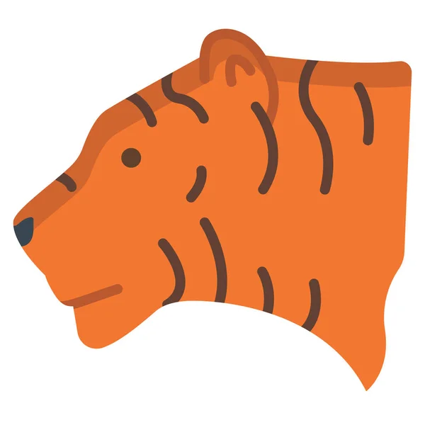 Tiger Animal Simple Vector Illustration — Stock Vector