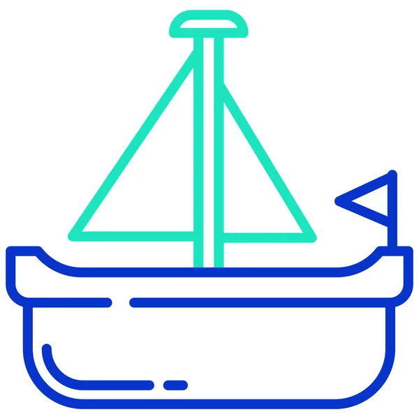 Bateau Icône Web Design Simple — Image vectorielle