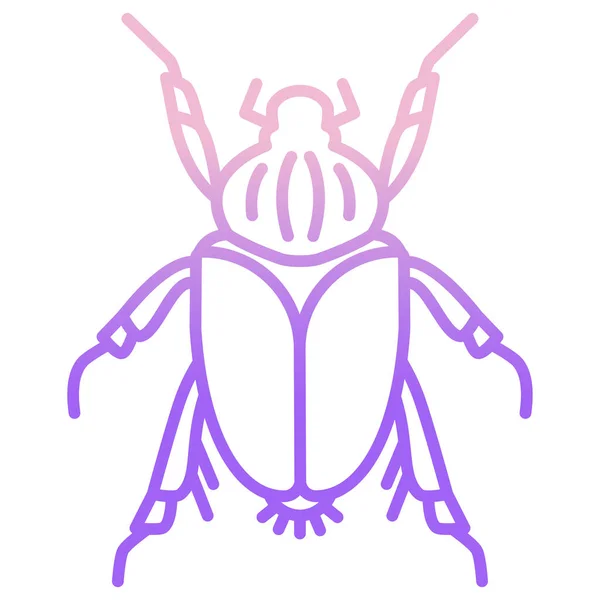 紫色のカブトムシのアイコン ベクターイラスト — ストックベクタ