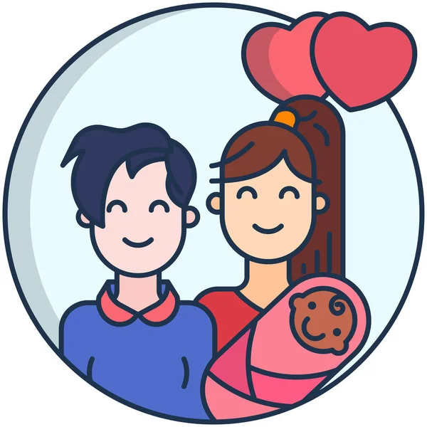 Familia Icono Web Ilustración Simple — Vector de stock