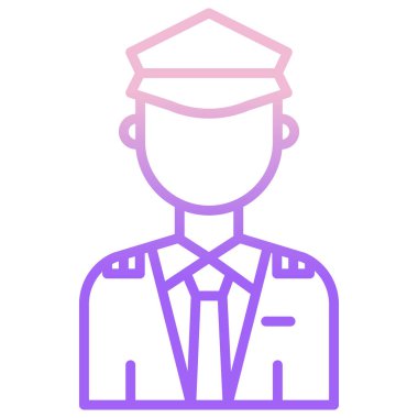 Polis memuru ikon vektör illüstrasyonu