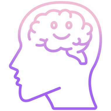 Beyin. Web simgesi basit illüstrasyon